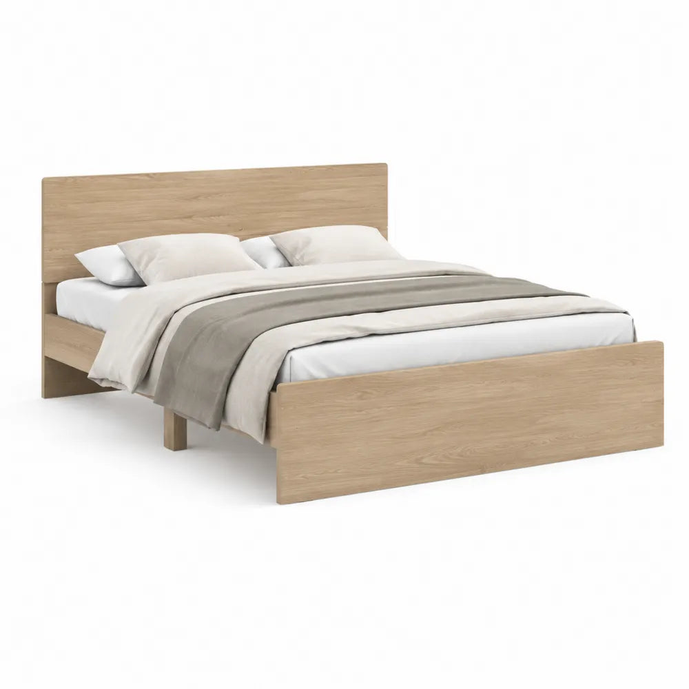 Bettgestell Doppelbett MDF Holzdekor Natur 180 x 200 cm