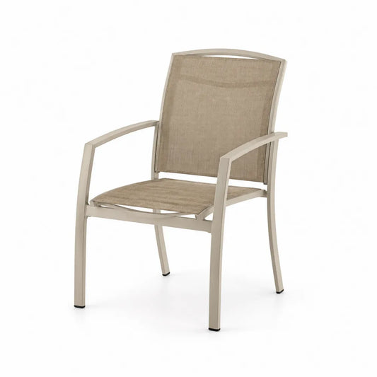 Gartenstuhl mit Armlehnen Aluminium Textilene beige 58 x 65 x 90 cm