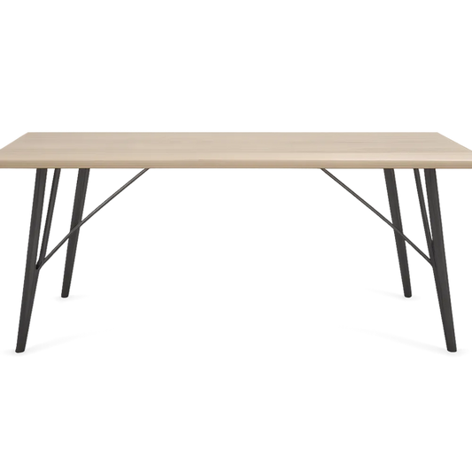 Esstisch rechteckig MDF Holzoptik Stahlgestell Schwarz Beige 220 x 100 x 75 cm