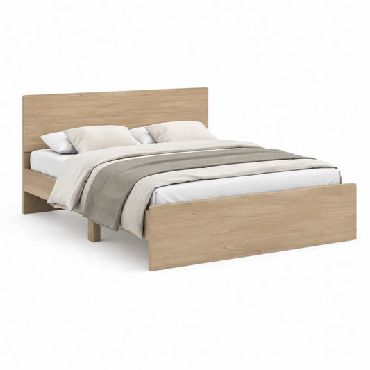 Bettgestell Doppelbett MDF Holzdekor Natur 180 x 200 cm